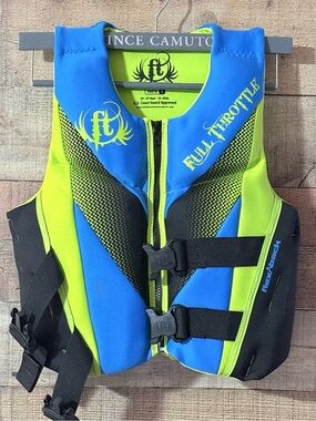 Full Throttle Rapid Dry Back Youth Life Jacket 50-90 Pounds Water Sports